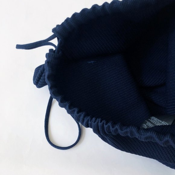 Balenciaga navy blue knit drawstring bag purse backpack - Picture 9 of 10